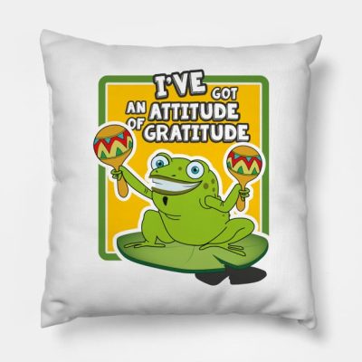 The Gratitoad Attitude Throw Pillow Official Big Mouth Merch