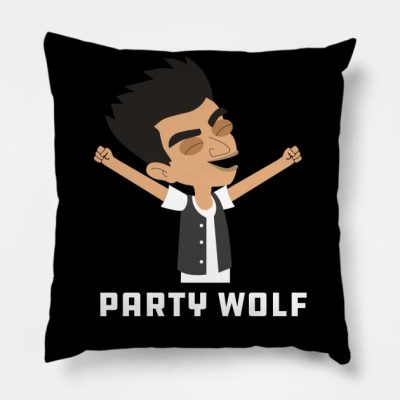 Big Mouth Party Wolf Throw Pillow Official Big Mouth Merch