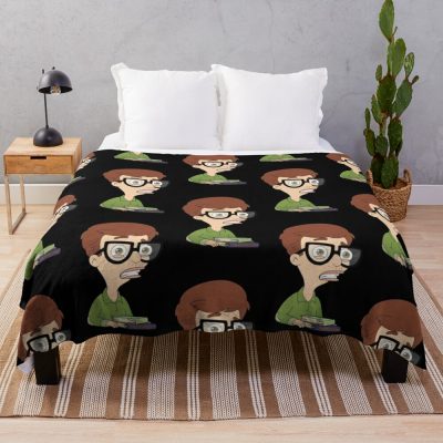 20203 Fan Art - Andrew Glouberman With Books - Big Mouth Throw Blanket Official Big Mouth Merch