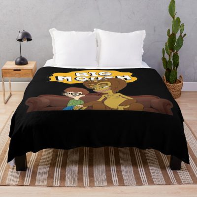 For Friend Big Mouth Andrew And Mauryvalentine'S Big Mouth Tee Throw Blanket Official Big Mouth Merch