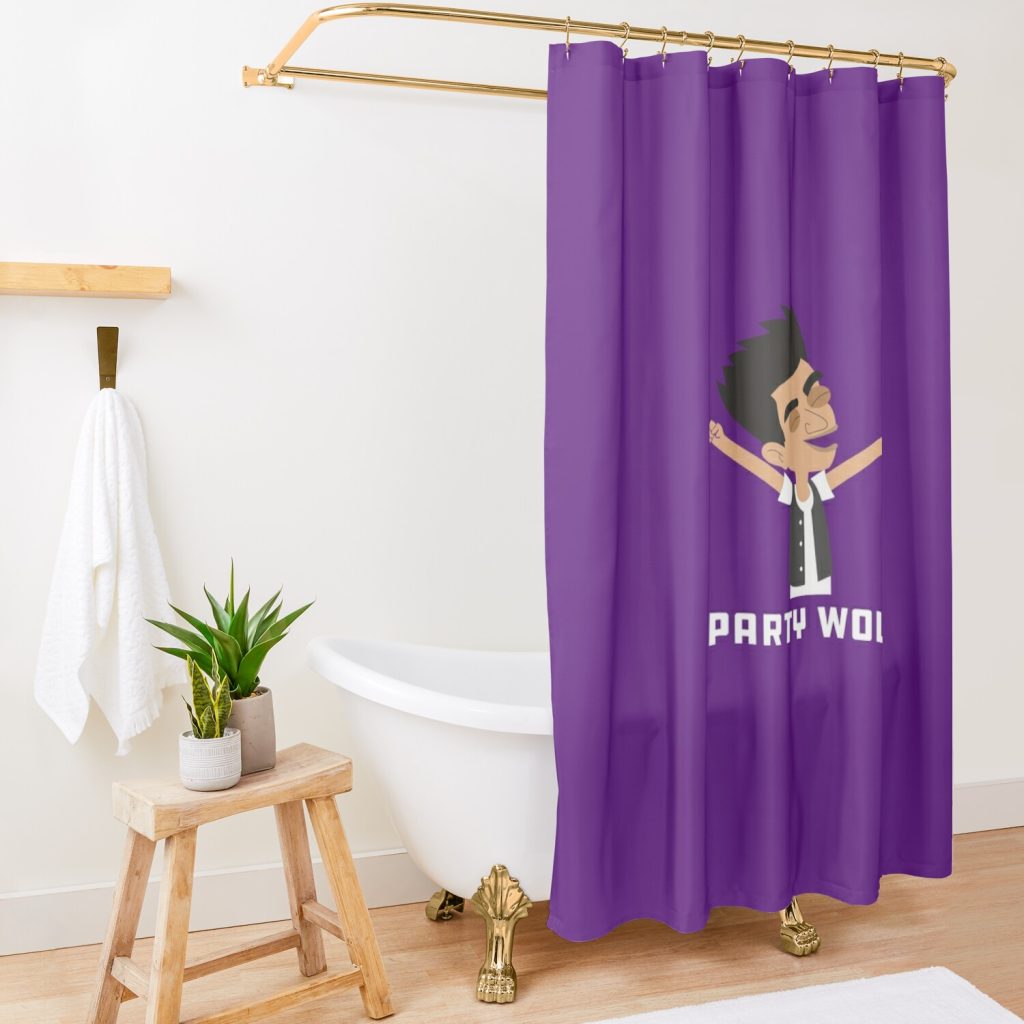 Big Mouth Party Wolf Shower Curtain Official Big Mouth Merch