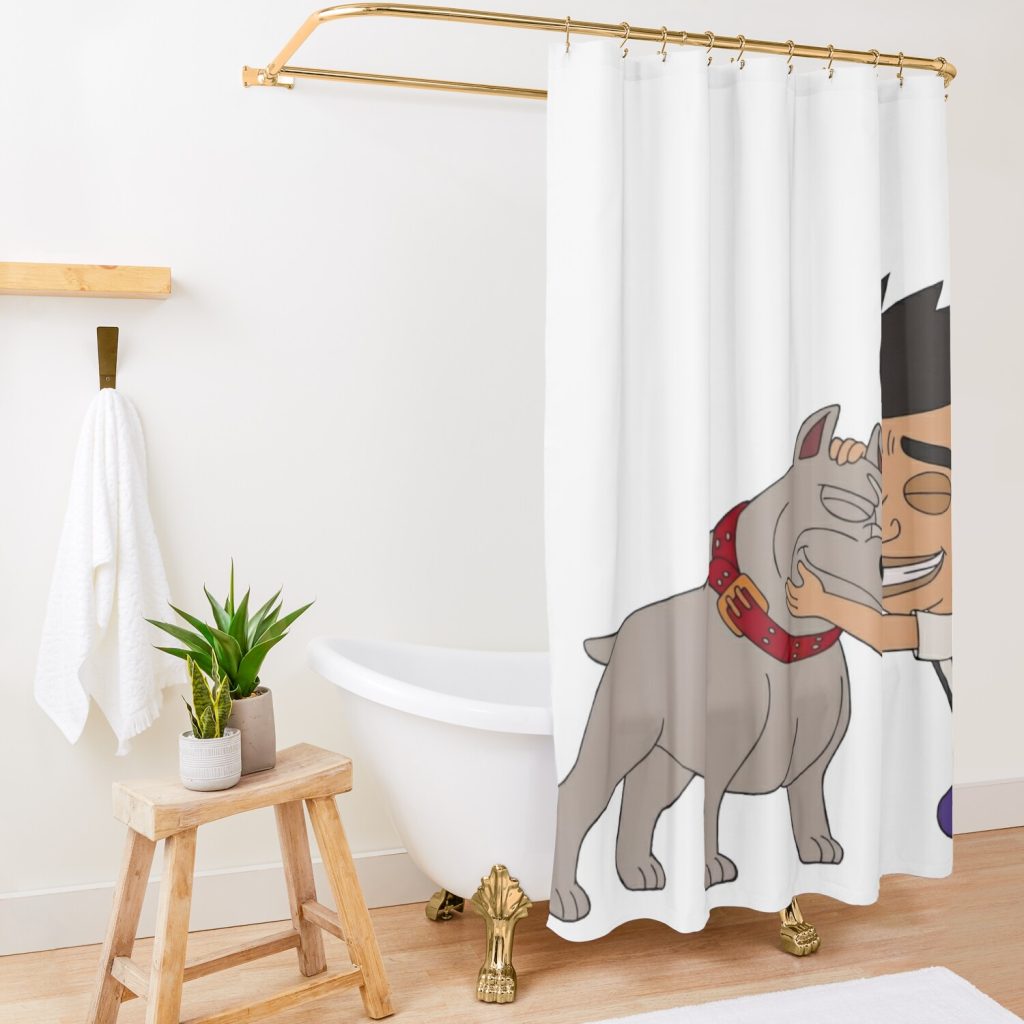 Big Mouth Happy Jay Bilzerian & Featuring Ludacris Pitbull Shower Curtain Official Big Mouth Merch