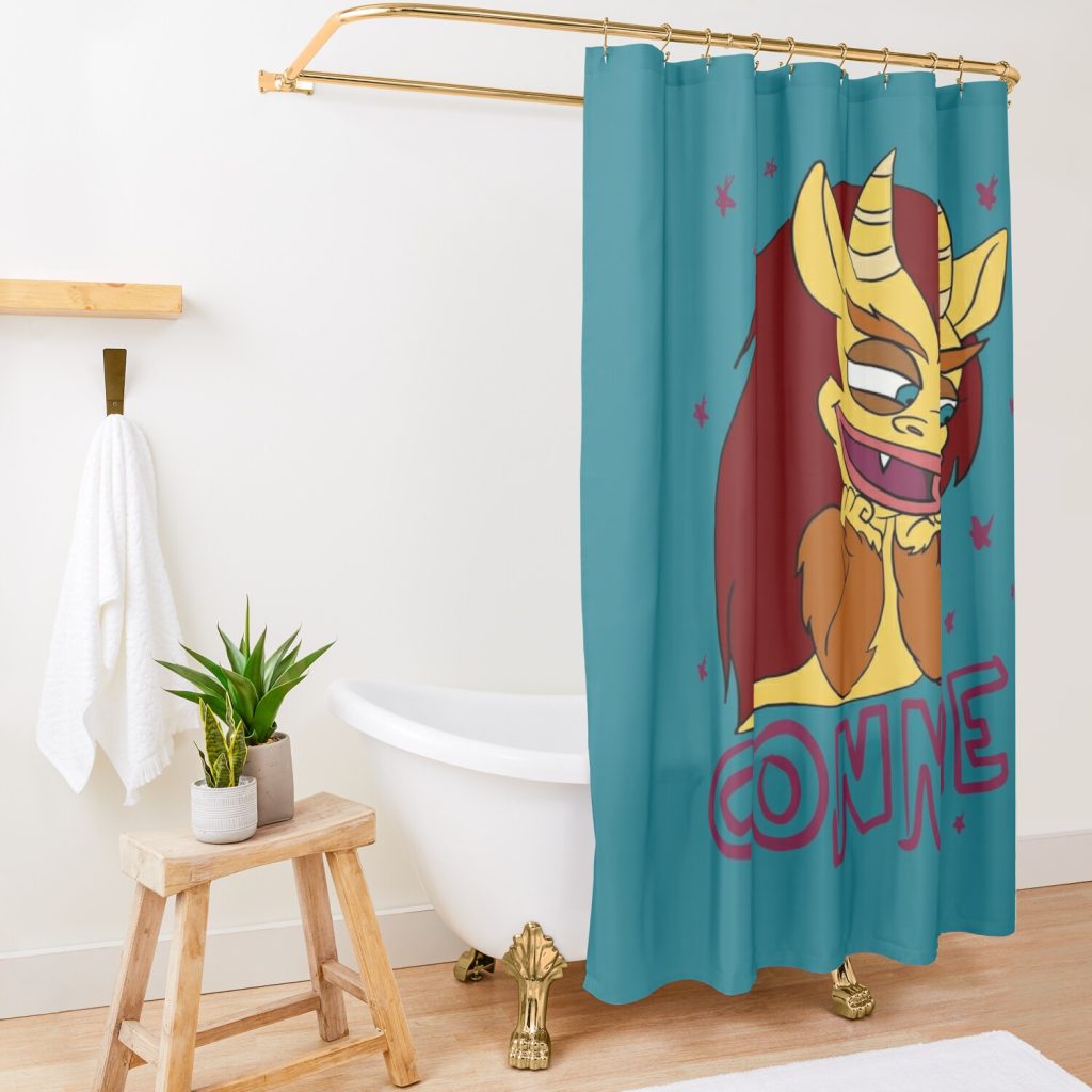 Connie The Hormone Monster - Netflix Big Mouth - Hand Drawn Fan Art Shower Curtain Official Big Mouth Merch