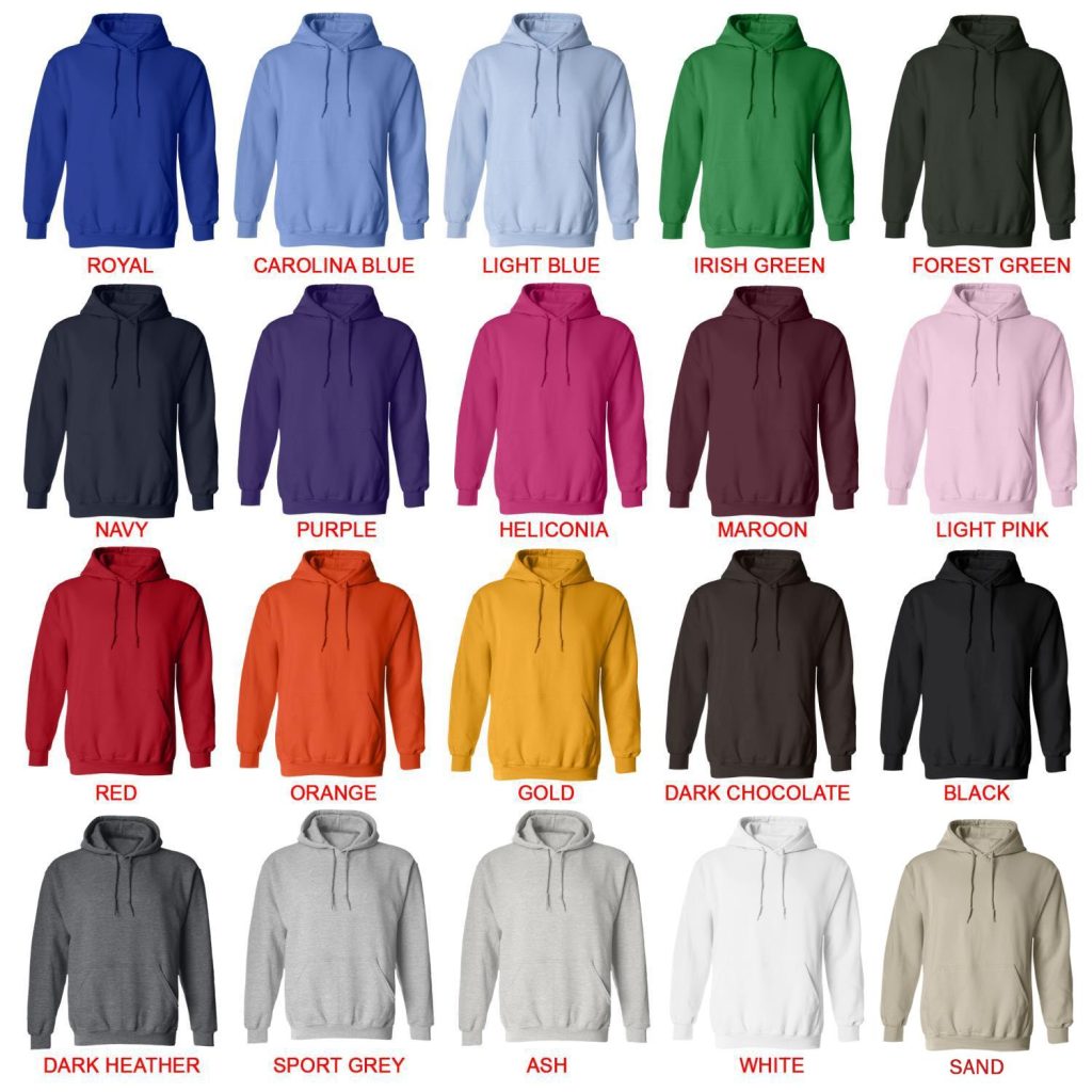 hoodie color chart - Big Mouth Merch